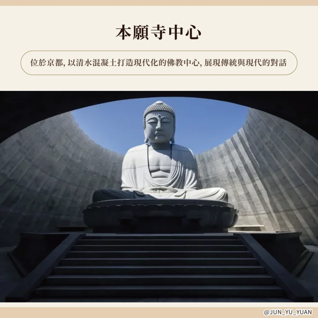 本願寺中心佛像、圓形天井與階梯